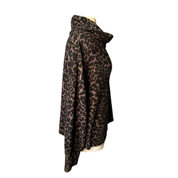 Sanctuary Animal Print Cowl Neck Brown Leopard Pullover Knit Top Sweater 1X - Picture 6 of 8